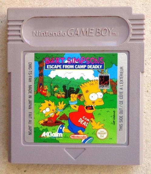 Bart Simpsons Escape from Camp Deadly voor de Gameboy, Games en Spelcomputers, Games | Nintendo Game Boy, Gebruikt, Ophalen of Verzenden