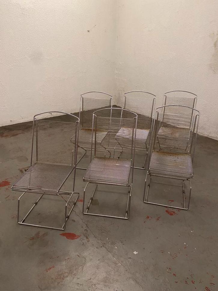 Set van 6 Till Behrens Kreuzschwinger Stoelen., Huis en Inrichting, Woonaccessoires | Krantenbakken en Lectuurbakken, Zo goed als nieuw