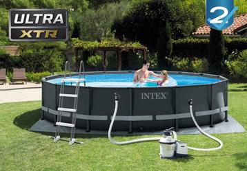 Piscine Intex Ultra XTR 4,9M, Rond, Enlèvement, Utilisé, Piscines hors sol