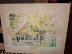 aquarel Bert De Ras hollandstraat Mere, Ophalen, Gebruikt