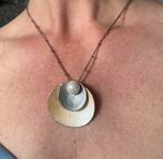 Ketting met mooie hanger, metaal, goud en zilverkleurig, Met hanger, Gebruikt, Ophalen of Verzenden, Steen of Mineraal