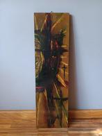 Authentiek vintage schilderij op hout, 1963, Antiek en Kunst, Ophalen of Verzenden