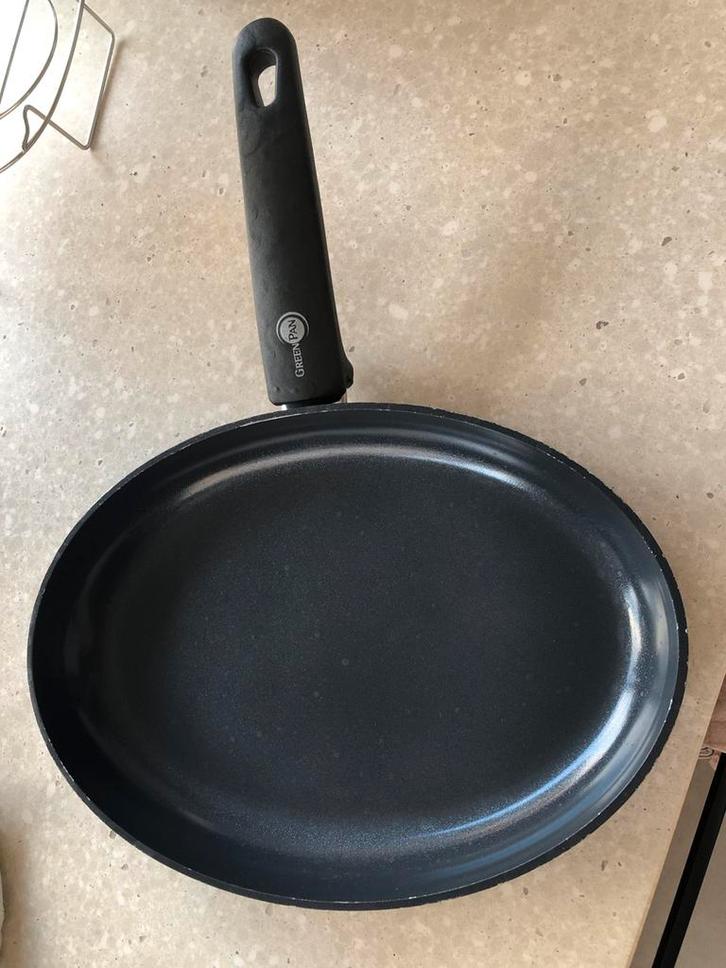 Poêle à poisson Greenpan, Maison & Meubles, Cuisine | Casseroles & Poêles, Utilisé, Poêle à frire ou Sauteuse, Aluminium, Plaques à induction