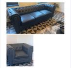 Zetel 3zit + 1zit chesterfield look, Huis en Inrichting, Ophalen, Zo goed als nieuw