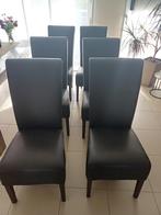 Eetkamer stoelen zwart lederlook, Huis en Inrichting, Ophalen, Overige materialen, Gebruikt, Zwart
