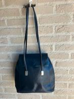 Sac à bandoulière/sac à dos en cuir bleu solide et pratique, Enlèvement ou Envoi, Comme neuf, Bleu