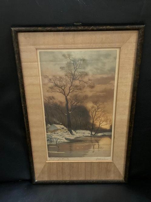 kleurenets les glaçons flottants, Antiek en Kunst, Kunst | Schilderijen | Klassiek, Ophalen of Verzenden