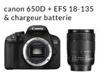 Appareil photo Canon 650D + objectif EFS 18-135, Audio, Tv en Foto, Fotocamera's Digitaal, Spiegelreflex, 18 Megapixel, Canon
