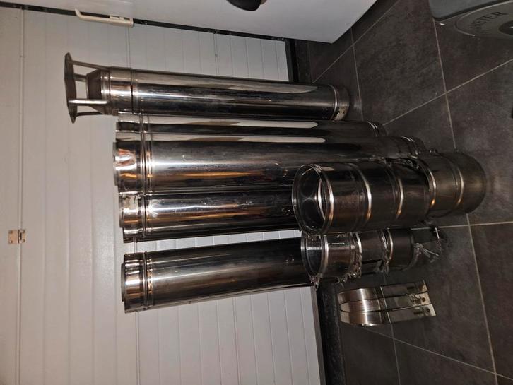 Dubbelwandige Inox buizen, Doe-het-zelf en Bouw, Ventilatie en Afzuiging, Gebruikt, Ophalen