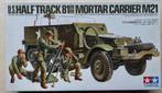 Tamiya 1:35 - U.S. HALF TRACK 81mm MORTELDRAGER M21, Hobby en Vrije tijd, Modelbouw | Auto's en Voertuigen, 1:32 tot 1:50, Nieuw