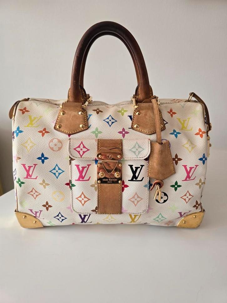 Louis Vuitton Speedy 30 tas, Handtassen en Accessoires, Tassen | Damestassen, Gebruikt, Handtas, Wit, Ophalen of Verzenden