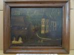 Tableau ancien 1800-1850 peinture ancienne ferme paysanne, Antiquités & Art, Enlèvement ou Envoi
