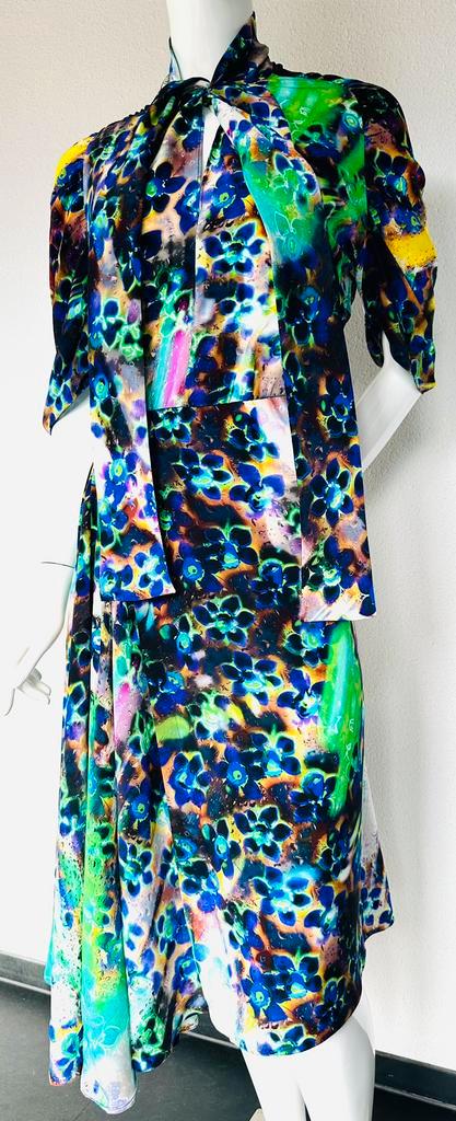 PRADA ZIJDEN JURK, MULTICOLOUR MAAT EU 36 (NEW €2.200,-)💖💖, Kleding | Dames, Jurken, Zo goed als nieuw, Maat 36 (S), Overige kleuren