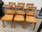 6 chaises de Hervé en chêne massif, Maison & Meubles, Brun, Enlèvement, Bois, Rustique