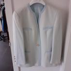 DELMOD Lichtblauw-ecru pied de poulle jasje Maat: 38 € 7, Taille 38/40 (M), Enlèvement ou Envoi, Delmod, Porté