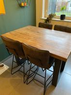 Bartafel + barstoelen, Huis en Inrichting, Tafels | Eettafels, Ophalen, Gebruikt, 100 tot 150 cm, 50 tot 100 cm