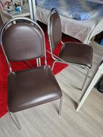 Te koop twee stoelen in uitstekende staat, Huis en Inrichting, Stoelen, Ophalen, Metaal, Twee, Bruin