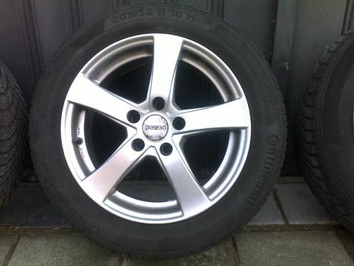 4 Mercedes 16 inch alu velgen met winterbanden, Auto-onderdelen, Banden en Velgen, Banden en Velgen, Winterbanden, 16 inch, 205 mm