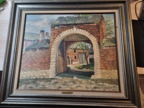 Marcel Hennenghien - Oude boerderij bij Jodoigne, Antiek en Kunst, Kunst | Schilderijen | Klassiek, Ophalen of Verzenden