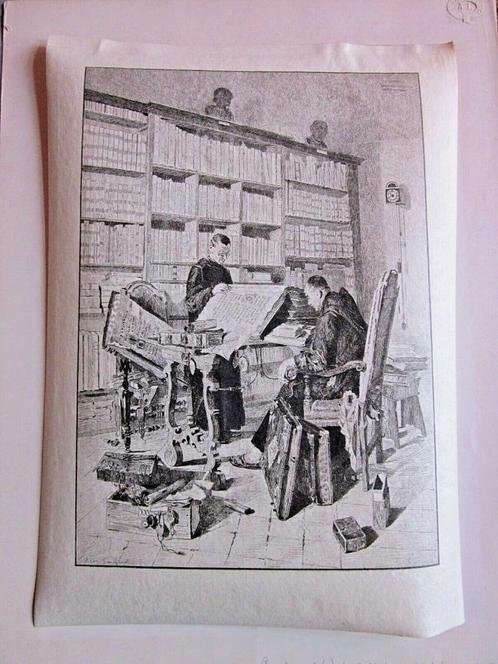 Léon Gaucherel Bibliothèque Subiaco sur Japon Gravure 187, Antiquités & Art, Art | Eaux-fortes & Gravures, Enlèvement ou Envoi