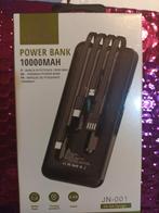 powerbank 10000 mAh externe batterij met 4 universele kabels, Ophalen of Verzenden, Nieuw