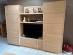 Groot TV wandmeubel in mooie lichte eikkleur, Huis en Inrichting, Kasten | Wandmeubels, Ophalen, Zo goed als nieuw