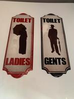 2 plaques métalliques WC (Homme/dame) (36/13 cm), Maison & Meubles, Comme neuf