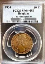 Proefslag ( essai ) 40 Francs 1834 PCGS SP64+ RB Bronze, Postzegels en Munten, Ophalen, Brons, Losse munt