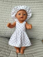 26. Babyborn: Nieuw wit jurkje met visjes + zonnehoedje, Ophalen of Verzenden, Nieuw, Babypop