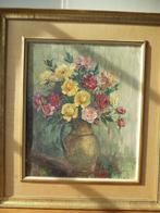 1961 Edmond DEFROYENNES olieverf doek stilleven bloemen vaas, Ophalen