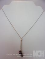Luxueus nieuw zilveren collier met zwarte zoetwaterparels, Handtassen en Accessoires, Kettingen, Verzenden, Zwart, Nieuw, Met edelsteen
