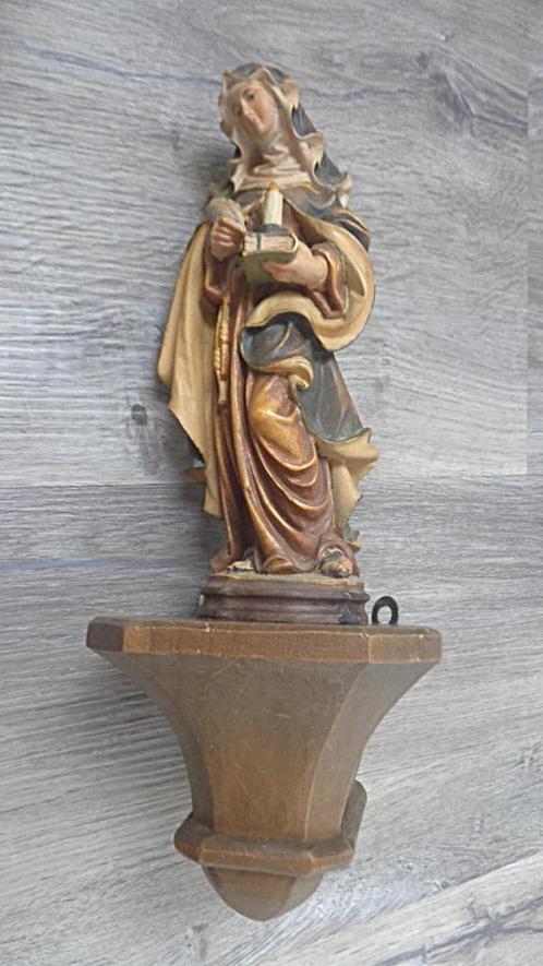 Zillertaler gekleurd houtbeeld - Heilige Theresia van Avil, Antiek en Kunst, Antiek | Religieuze voorwerpen, Ophalen of Verzenden