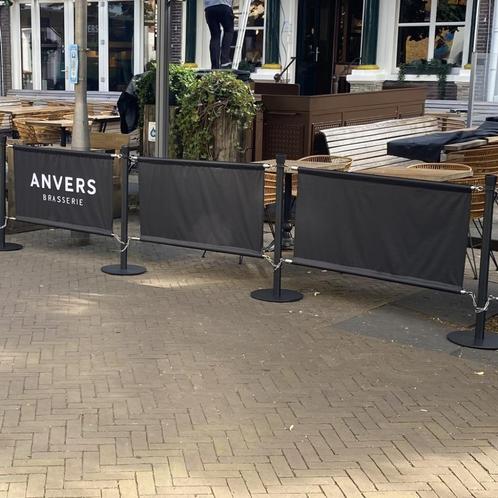 Afzetpalen met bedrukte banner of scherm, Hobby en Vrije tijd, Feestartikelen, Nieuw, Overige typen, Ophalen of Verzenden