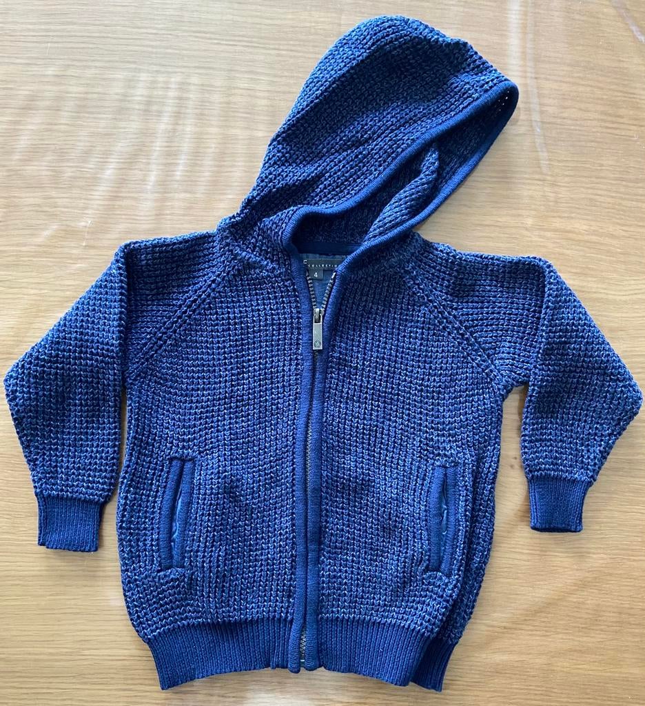 Gilet zippé bleu à capuche - 4 ans - 5€, Comme neuf, Garçon