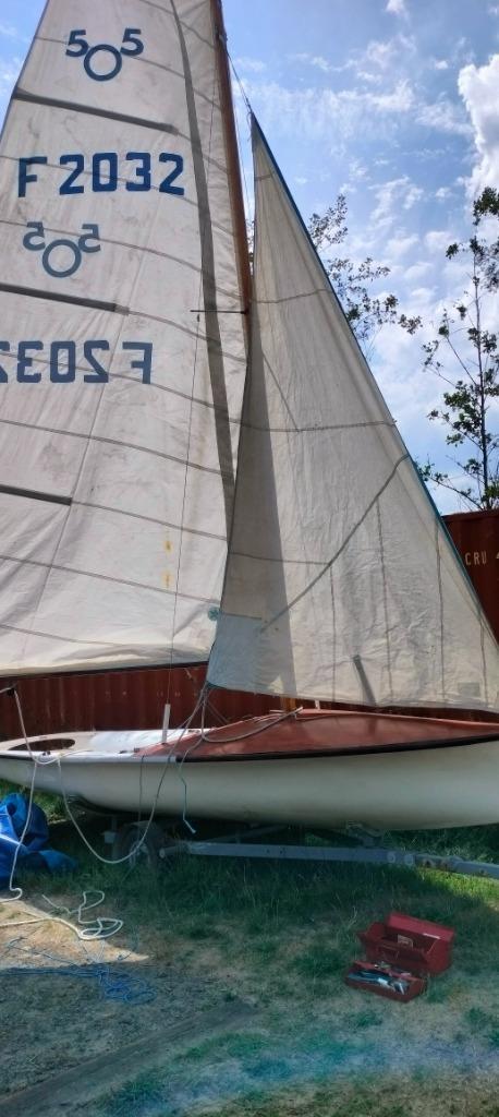 505 project boot  goede remorque, Watersport en Boten, Open zeilboten, Gebruikt, Overige typen, 3 tot 6 meter, Polyester, Ophalen