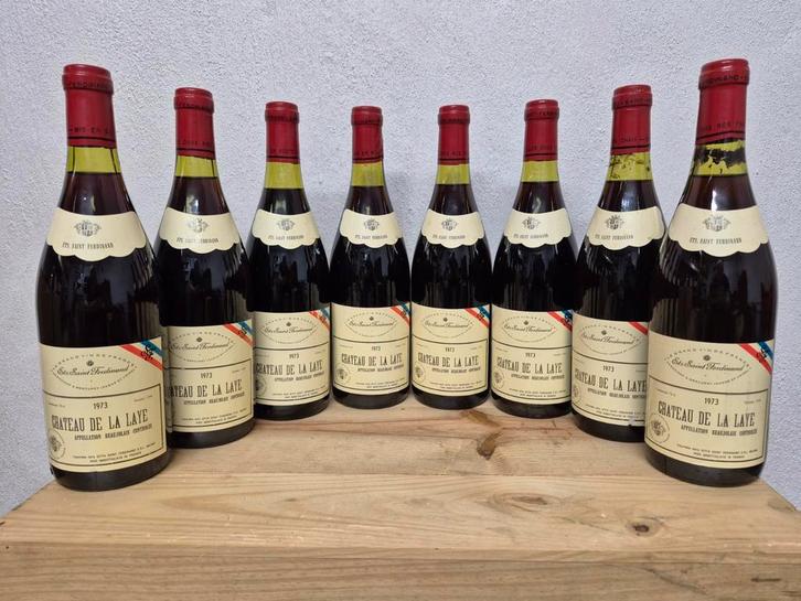 8x Château de Laye 1973 (15€/fles), Verzamelen, Wijnen, Zo goed als nieuw, Rode wijn, Frankrijk, Vol, Ophalen