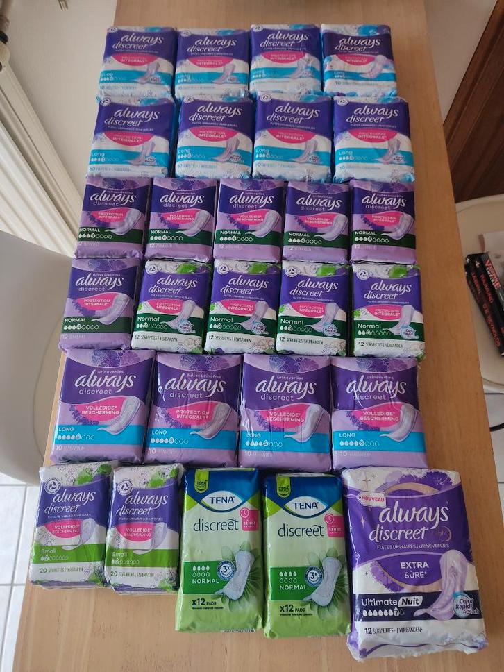 nieuw. 27 pakken maandverband always discreet / tena, Diversen, Verpleegmiddelen, Nieuw, Ophalen