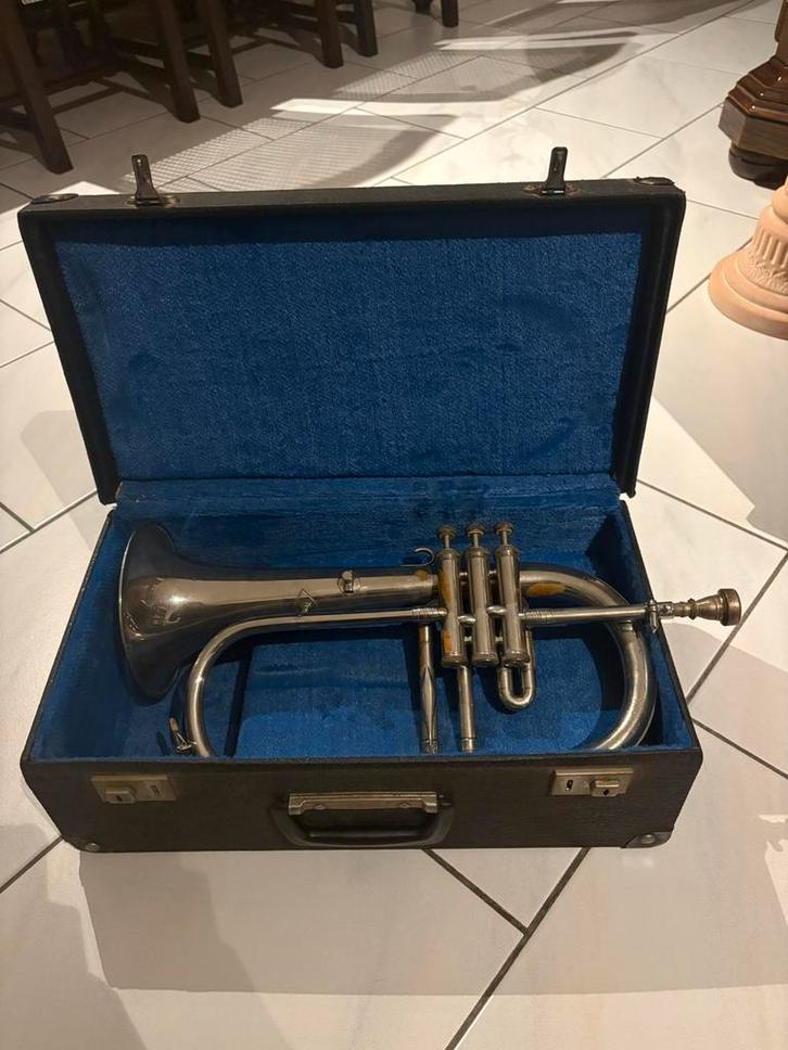 Bugle Belge Van Cauwelaert — étui d'origine, Musique & Instruments, Instruments à vent | Trompettes, Utilisé, Avec valise, Enlèvement