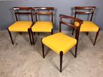 Palissander stoelen nieuw gestoffeerd MId Century Vintage, Huis en Inrichting, Ophalen, Gebruikt, Bruin, Moller Wegner Deens design rosewood geel