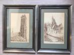 2 zeer gedetailleerde werken van Mechelen., Antiek en Kunst, Kunst | Etsen en Gravures, Ophalen