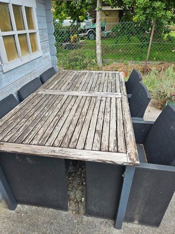 Salon de jardin 8 places, table extensible,   il faut juste  beschikbaar voor biedingen