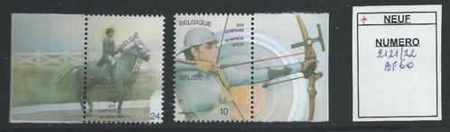 Timbres neufs ** Belgique N 2121 – 2122 avec vignette, Timbres & Monnaies, Timbres | Europe | Belgique, Non oblitéré, Jeux olympiques