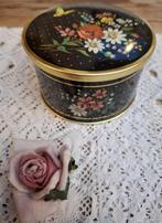 Vintage Belgisch Lutti blikje, bloemen, klaproos & vlinder, Ophalen of Verzenden, Gebruikt, Overige, Overige merken