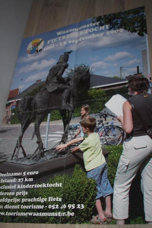 Jommeke , 2009 , vouw poster Fietszoektocht, 59x42 cm, Verzamelen, Stripfiguren, Zo goed als nieuw, Plaatje, Poster of Sticker