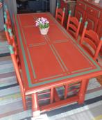 Eettafel met 6 stoelen, Ophalen, Gebruikt, Eikenhout, 200 cm of meer