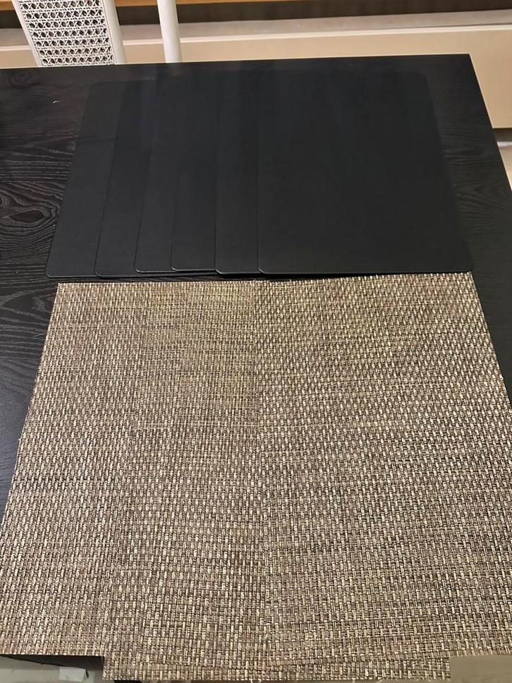 Lot de 10 sets de table rectangulaire (6 noirs et 4 bruns), Maison & Meubles, Nappes, Comme neuf, Enlèvement