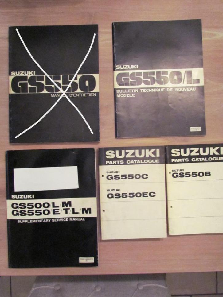 Werkplaatshandboeken + parts catalogue Suzuki GS 500/550, Motoren, Handleidingen en Instructieboekjes, Suzuki, Ophalen of Verzenden