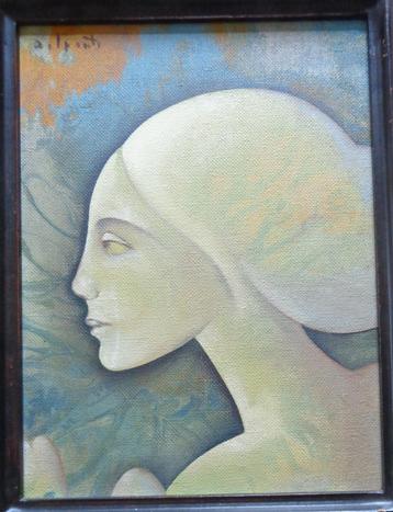 CHARLES DELPORTE / VISAGE LUNAIRE / OLIEVERF DOEK / 51x41cm beschikbaar voor biedingen