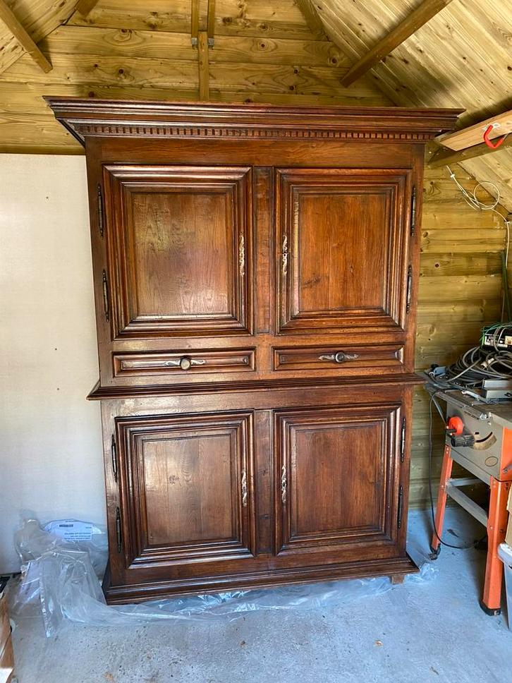 Antieke kast met 4 deuren en 2 schuiven, Antiek en Kunst, Antiek | Meubels | Kasten, Ophalen