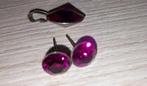 Parure Boucles d'Oreilles pierre rose et Pendentif pierre ro, Handtassen en Accessoires, Oorbellen, Verzenden, Roze, Knopjes of Stekers